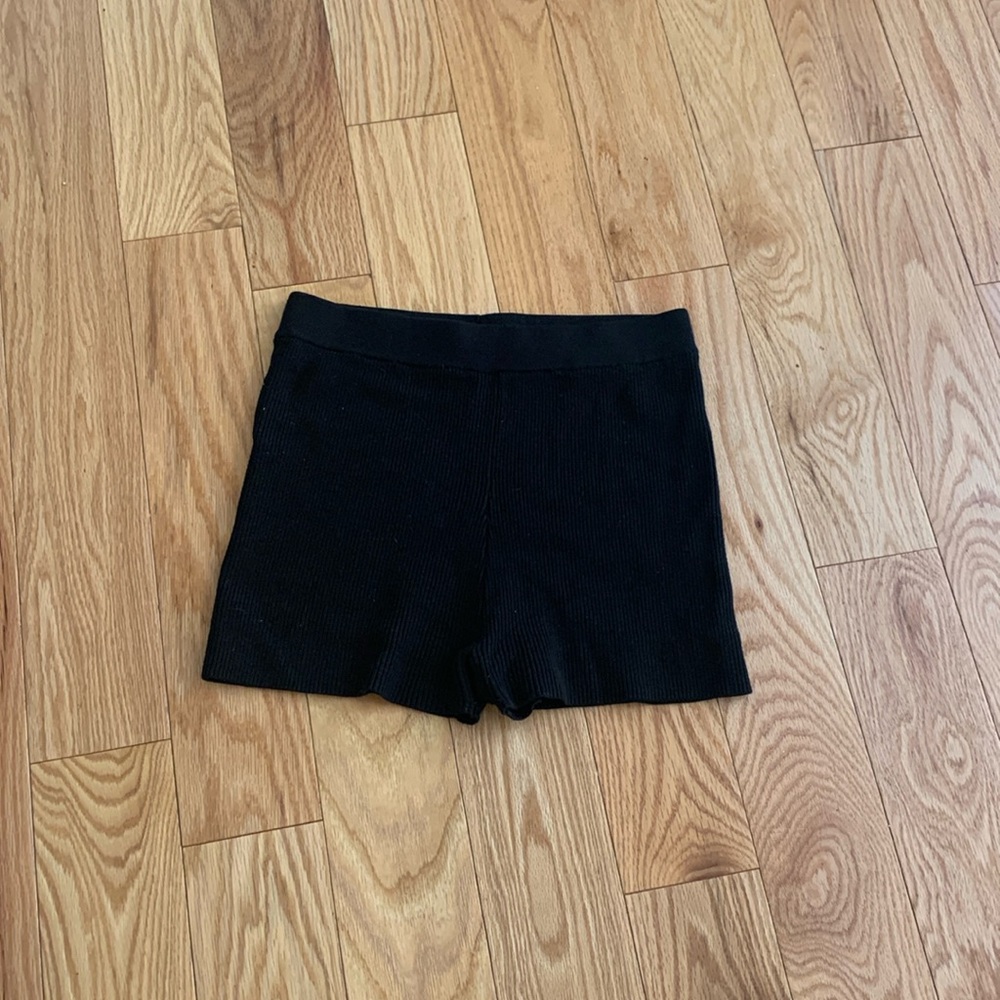 OAK + FORT Black Knit Shorts Summer Everyday Basic Pieces